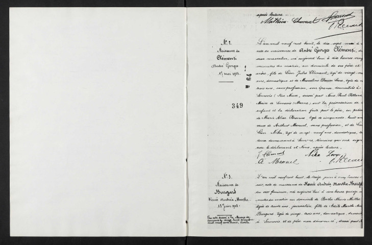 Somsois. Naissances, mariages, décès 1908-1913 (reconstitutions)