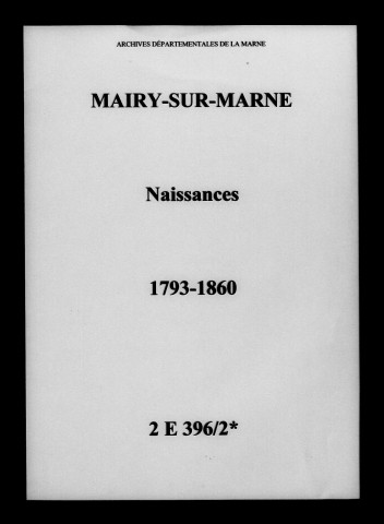 Mairy-sur-Marne. Naissances 1793-1860