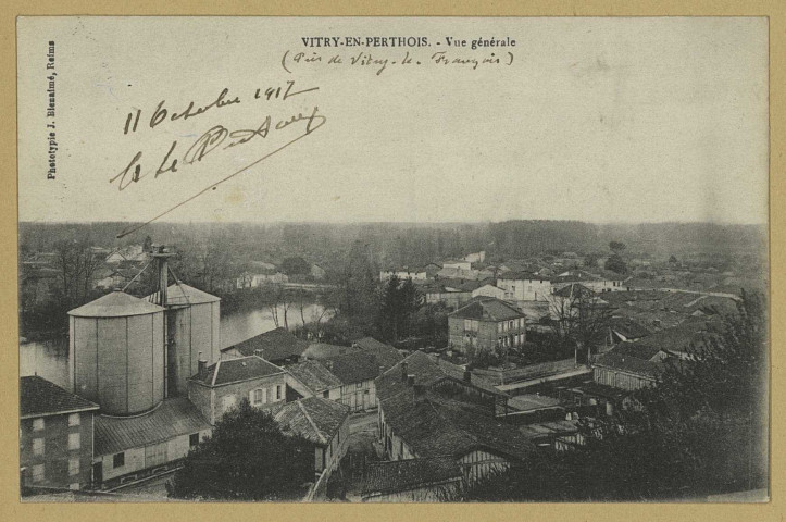 VITRY-EN-PERTHOIS. Vue générale. (51 - Reims J. Bienaimé). [vers 1917] 