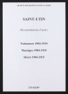 Saint-Utin. Naissances, mariages, décès 1904-1915 (reconstitutions)