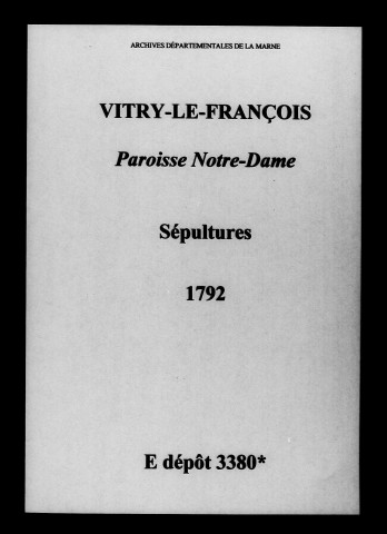 Vitry-le-François. Notre-Dame. Sépultures 1792