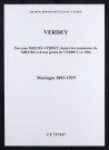 Verdey. Mariages 1893-1929
