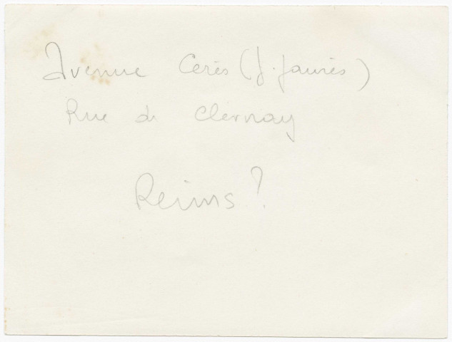 REIMS. Avenue Cérès (Jean-Jaurès) et rue de Cernay