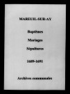 Mareuil-sur-Ay. Baptêmes, mariages, sépultures 1689-1691