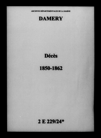Damery. Décès 1850-1862