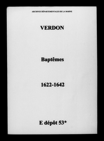 Verdon. Baptêmes 1622-1642