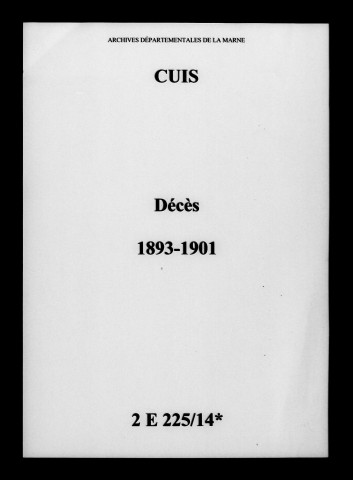 Cuis. Décès 1893-1901