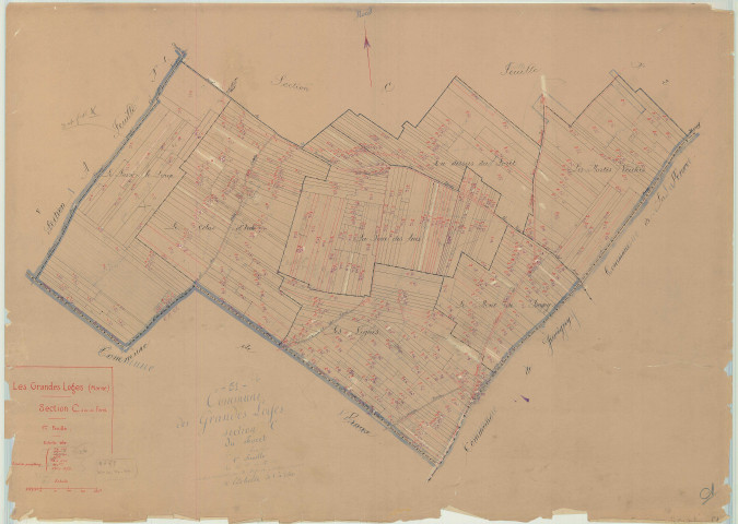 Grandes-Loges (Les) (51278). Section C1 échelle 1/2500, plan mis à jour pour 1934, plan non régulier (papier)