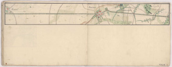 Carte itinéraire de la route de Paris en Allemagne traversant la Champagne, passant par Epernai, Chaalons, Vitry et St Dizier , 1776 : 15- de Vauclé au Bois Thièblemont