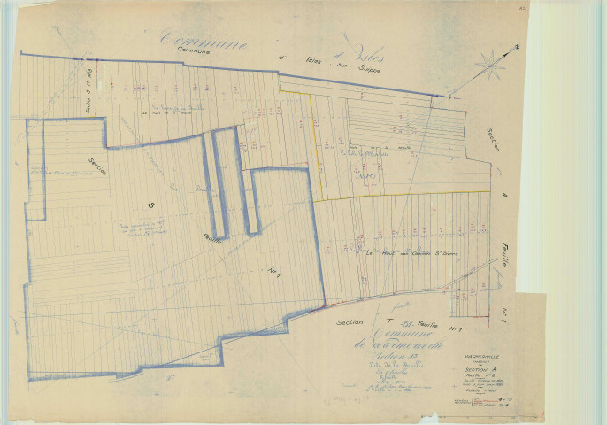 Warmeriville (51660). Section A2 échelle 1/1250, plan mis à jour pour 1958, plan non régulier (papier).