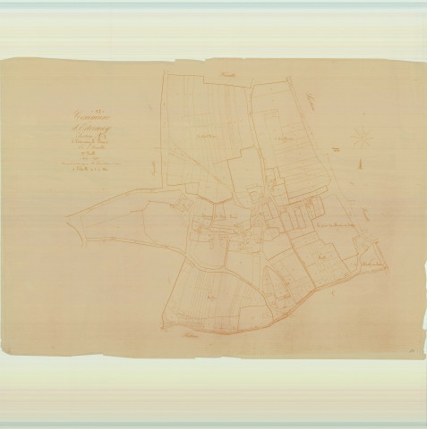 Esternay (51237). Section A3 échelle 1/1250, plan mis à jour pour 1837, non régulier (papier)