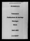 Puisieulx. Naissances, publications de mariage, mariages, décès 1843-1852