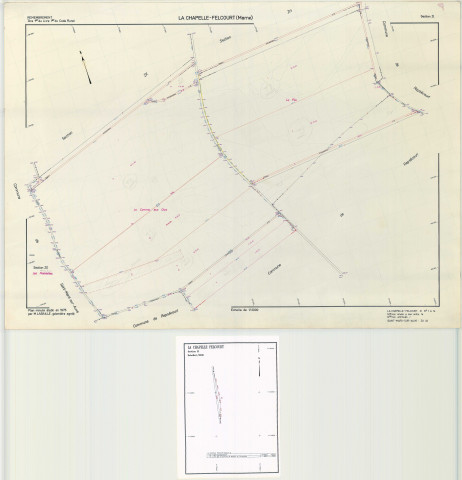 Chapelle-Felcourt (La) (51126). Section ZI échelle 1/2000, plan remembré pour 1975-2006, plan régulier (papier)
