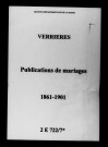 Verrières. Publications de mariage 1861-1891