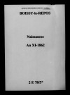 Boissy-le-Repos. Naissances an XI-1862