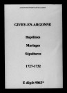 Givry-en-Argonne. Baptêmes, mariages, sépultures 1727-1732