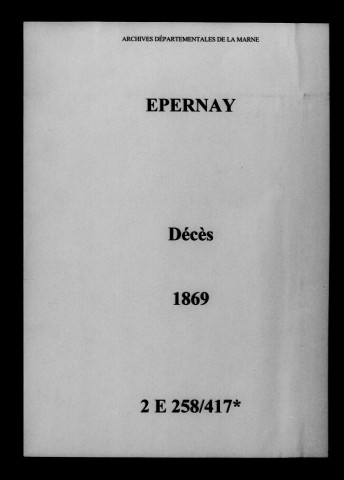 Épernay. Décès 1869