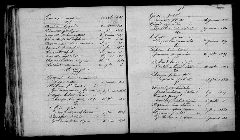 Chevigny. Table décennale 1833-1842