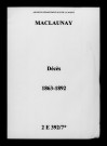 Maclaunay. Décès 1863-1892