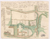 Carte figurative et arpentage d'une pièce de terre au terroir de la Neuville lez Cormicy (1737)
