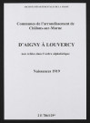 Communes d'Aigny à Louvercy de l'arrondissement de Châlons. Naissances 1919