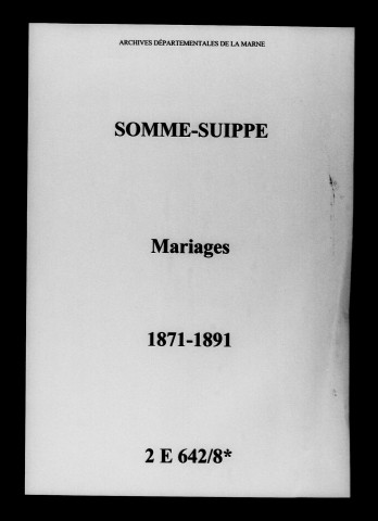 Somme-Suippe. Mariages 1871-1891