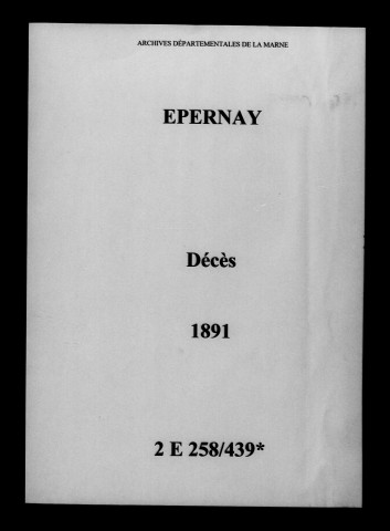 Épernay. Décès 1891