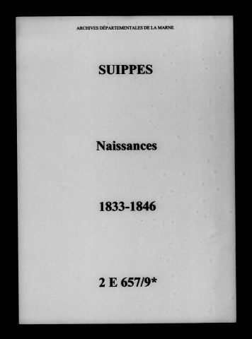 Suippes. Naissances 1833-1846