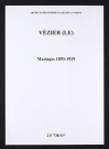 Vézier (Le). Mariages 1893-1929