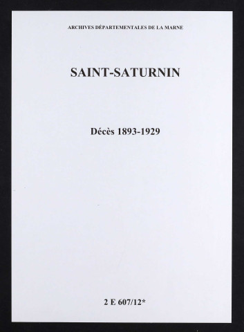 Saint-Saturnin. Décès 1893-1929