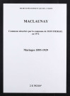Maclaunay. Mariages 1893-1929