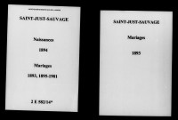 Saint-Just-Sauvage. Mariages, naissances 1893-1901
