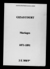 Gizaucourt. Mariages 1871-1891