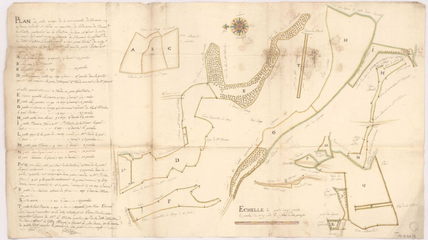 Plan figuratif des patis usages de la communauté de Vaneaux les Dames,1738.