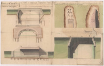 Pont de Fismes, plans, coupe et élévation, 1767.