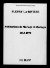 Fleury-la-Rivière. Publications de mariage, mariages 1863-1892
