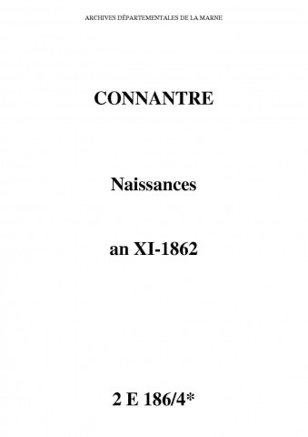 Connantre. Naissances an XI-1862