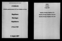 Cuisles. Baptêmes, mariages, sépultures 1714-1729
