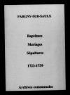 Pargny-sur-Saulx. Baptêmes, mariages, sépultures 1723-1739