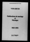 Vouarces. Mariages 1863-1892