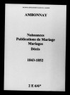 Ambonnay. Naissances, publications de mariage, mariages, décès 1843-1852