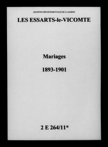Essarts-le-Vicomte (Les). Mariages 1893-1901
