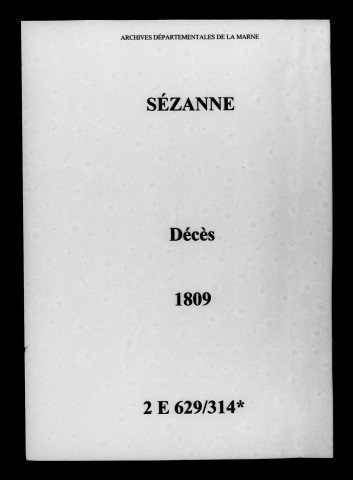 Sézanne. Décès 1809