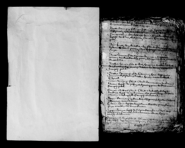 Nuisement-aux-Bois. Baptêmes, mariages, sépultures 1652-1737