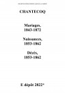 Chantecoq. Naissances, mariages, décès 1843-1872