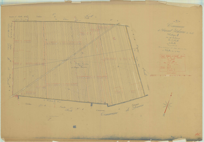 Saint-Hilaire-le-Grand (51486). Section A6 échelle 1/2000, plan mis à jour pour 1935, plan non régulier (papier)