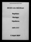 Bussy-le-Château. Baptêmes, mariages, sépultures 1693-1717