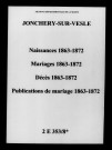 Jonchery-sur-Vesle. Naissances, mariages, décès, publications de mariage 1863-1872
