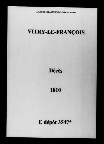 Vitry-le-François. Décès 1810