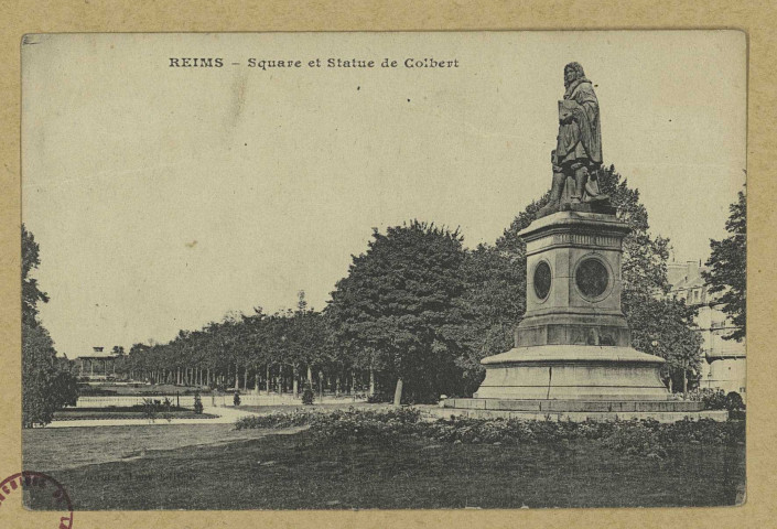 REIMS. Square et statue de Colbert.
(51 - Reimsphototypie J. Bienaimé).Sans date